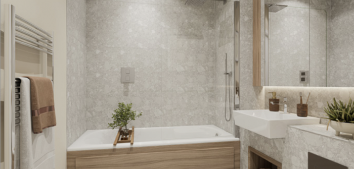 Large modern bright bathrooms